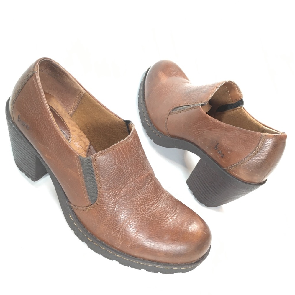 BOC Born Slip On Leather Heel Brown Size 7